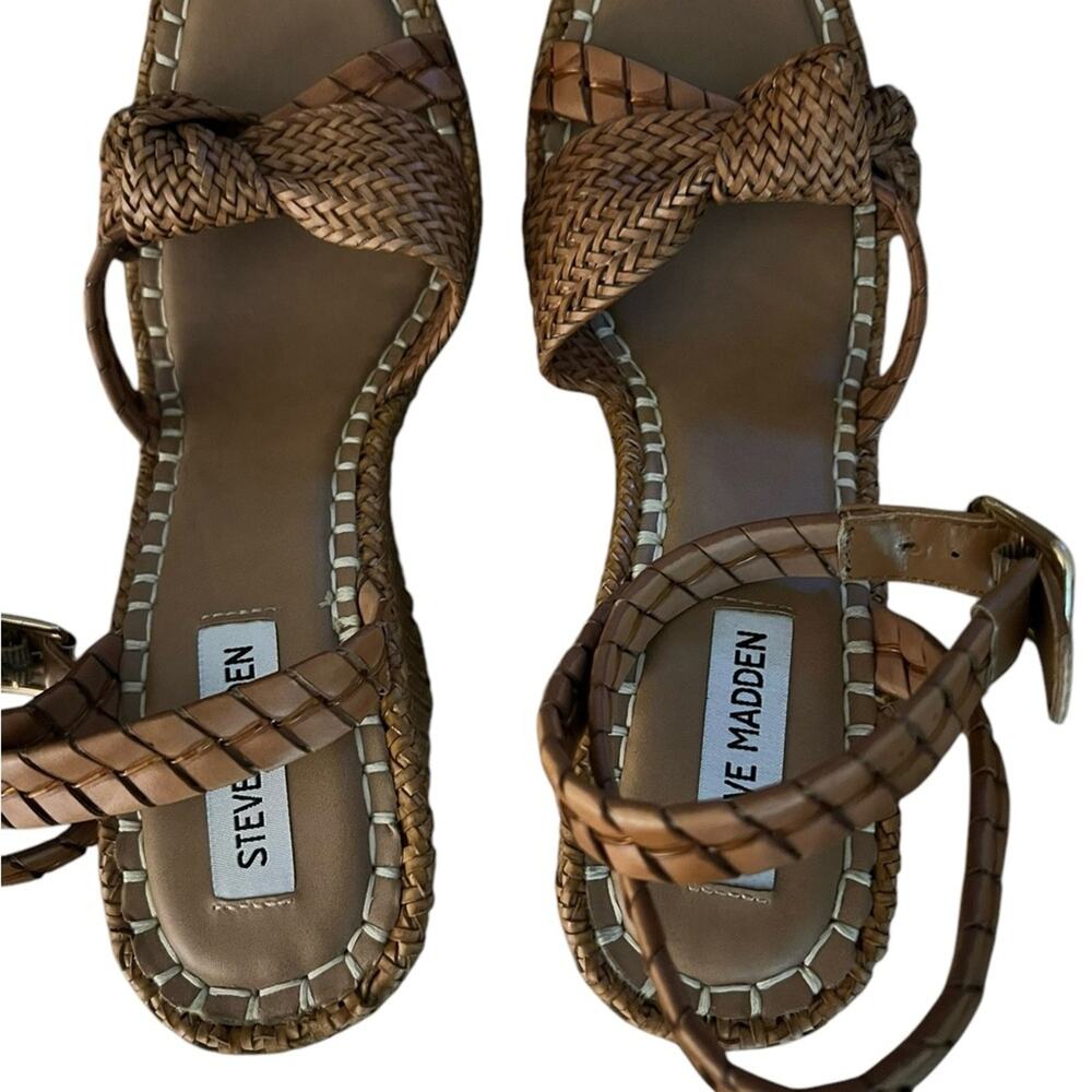 *NWOT Steve Madden Ylan Wedge Sandal in Cognac – Sz 10 - Picture 6 of 8